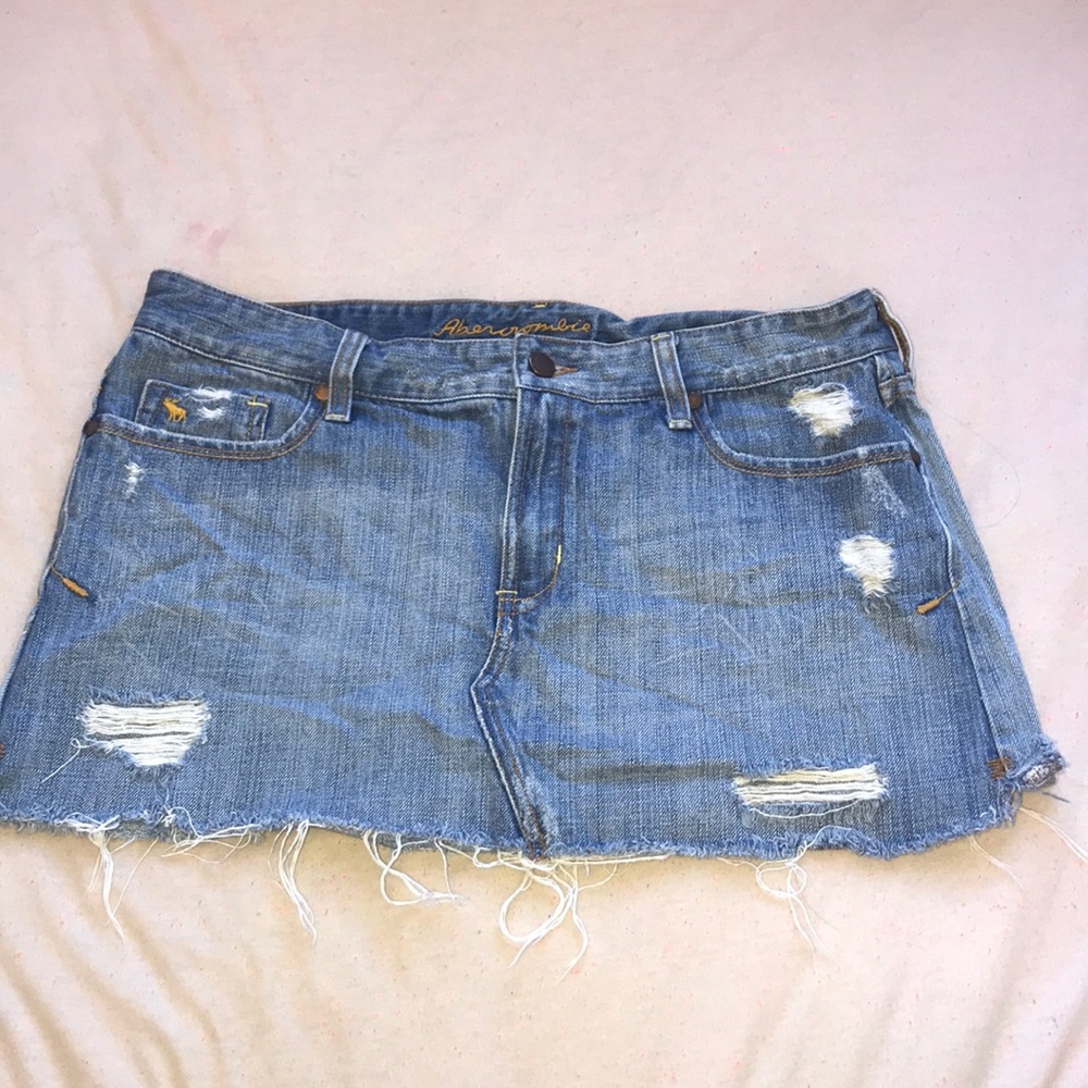 denim mini skirt